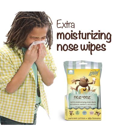Natural Essentials Noz-eez Moisturizing Nose Wipes for Kids - Elderberry & Aloe Banana Fragrance 32-Count - Buy Online on GoSupps.com