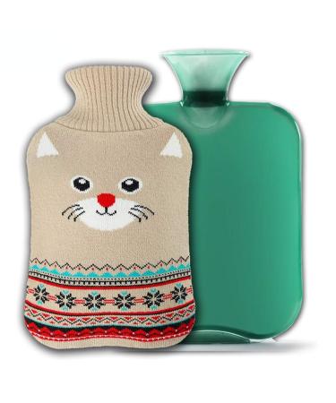 Maies hot bottles/classic hot water bottle heat bottle 2 liters of PVC water bags with knitting cover of long-lived warm-up bags reusably portable student dormitory water cliff