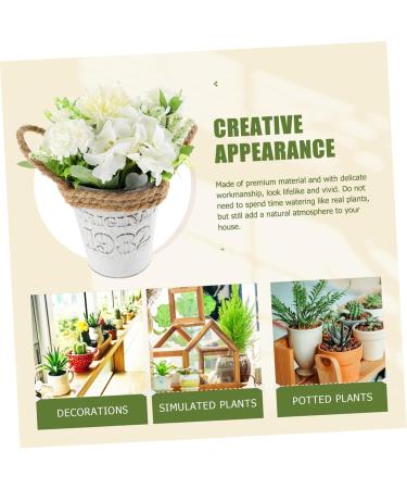 Zerodeko Potted Hydrangea Blue Faux Flowers Ceramic Decor Green Home Decor Spring Decorations for Home Fake Flower Adornment Outdoor Decoration Faux Hydrangea White Props Plastic Artificial White 17x17x19cm - Buy Online on GoSupps.com