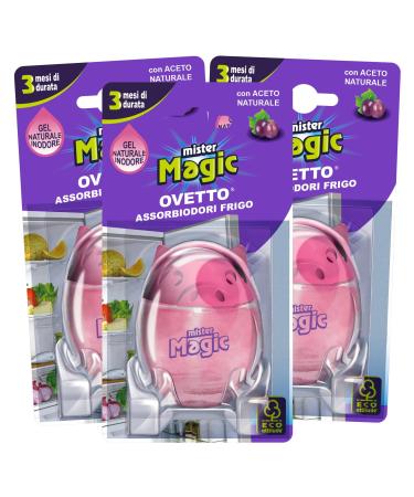Mister Magic 3 Packs of 1 Refrigerator Gel with Natural Vinegar Lasts up to 3 Months