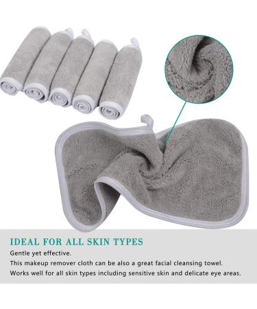 Kinhwa Microfiber Washy Ferry - 6 Luxurious Reusable Makeup Remover Towels | Suction-Strong Face Cleaning Cloths | 15cm x 30cm - Light Gray - Buy Online on GoSupps.com