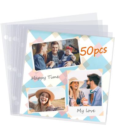 12x12 Scrapbook Page Protectors 50 Pack Scrapbook Refill Pages Protective Sleeves Heavyweight Fit Scrapbook Binder and 12x12 Photo Album Refill Pages 50 Pcs