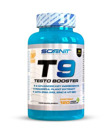 Testosterone Men - T9 Testo Booster - 120 Vegan Capsules - Testosterone Bodybuilding - Testosterone Man Bodybuilding - Tribulus Fenogreco Maca Ashwagandha Ginseng - Testosterone