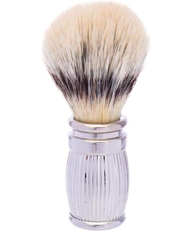 Plisson Synthetic Fiber Shaving Brush - Size 12 Solid Brass Handle Palladium Finish - Luxury Wet Shaving Tool Made in France - Buy Online on GoSupps.com