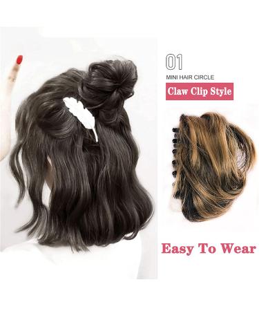 Olacare 2PC Claw Clip Synthetic Hair Bun Extensions for Women - Updo Brown Ballet Bun Hairpieces - Buy Online on GoSupps.com
