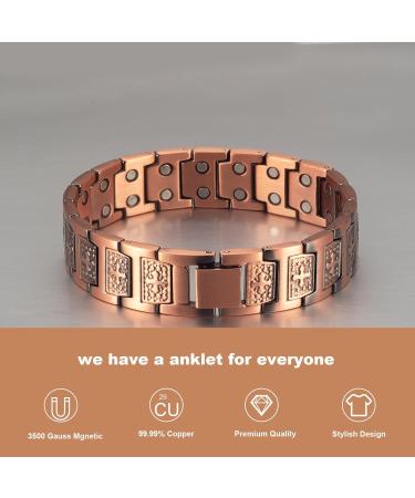 Copper Bracelet for Men - 99.9% Pure Adjustable Cross Christian Magnetic Jewelry | Perfect Gift - Buy Online on GoSupps.com