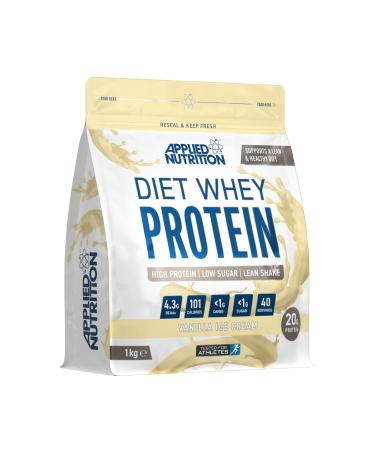 Applied Nutrition Diet Whey - High Protein Powder Supplement Low Carb & Sugar for Weight Management with CLA L Carnitine Green Tea (1kg - 40 Servings) (Vanilla Ice Cream) Vanilla Ice Cream 1 kg (Pack of 1)