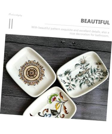 Amosfun 3pcs Ceramic Hand-painted Soap Dish Soap Holder Tank Storage Organizer Soap Container Soap Stand Soap Dishes for Bathroom Creative Soap Dish Bathroom Soap Dish White Ceramics Tray - Buy Online on GoSupps.com