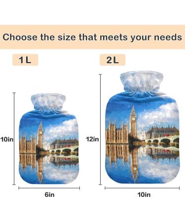 Naanle Watercolor Hot Water Bottle 2L with Cover - Large Transparent Heater for Bed Hand & Foot Pain Relief | Heat & Cold Therapy - Buy Online on GoSupps.com