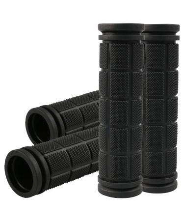 4Pcs Bike Handle Grips, Kids Non-Slip-Rubber Bicycle Handlebar Grips, Specialized Replacement Bike Grips, for Beach Cruiser Razor Scooter Foldable Mountain Bicycle Tricycle BMX MTB black