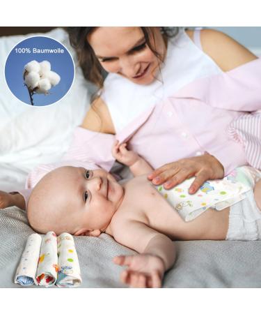 10 Cotton Baby Muslin Washcloths Set - Soft Multi-Purpose Baby Towels for Boys & Girls | Ideal for Facial Care Napkins & Bathing - Buy Online on GoSupps.com