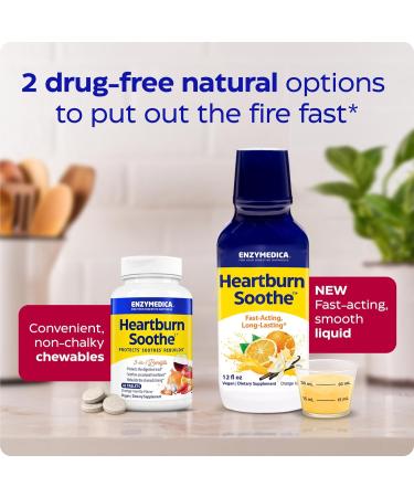 Enzymedica Heartburn Soothe Liquid Fast-Acting Antacid Alternative for Digestive Health Sugar-Free with Alginates and Botanicals Vanilla Orange Flavor 12 fl oz - Buy Online on GoSupps.com