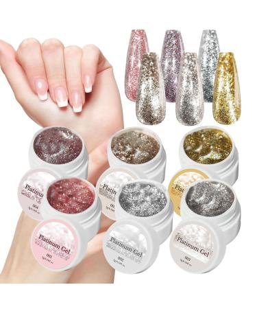 Whnbuij Enmel Gel Enamel with Platinum Chrome Shine | 6 Nail Colors with Vivid Luminosity | DIY Manicure Kit Daily Use Travel Look and Festive Style.