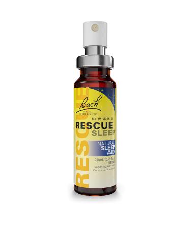 Bach RESCUE SLEEP Spray 20mL, Natural Sleep Aid, Stress Relief, Homeopathic Flower Remedy, Melatonin Free, Vegan, Gluten and Sugar-Free, Non-Narcotic, Non-Habit Forming