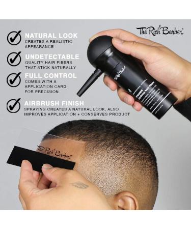 The Rich Barber N’Hance Hair Fibers, Hold Spray & Applicator Set | Natural  Concealing Hair Thickening Fibers | Long-Lasting Wear For Sharper