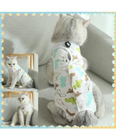 Clrybo Post-Surgery Recovery Suit for Cats - Dinosaur Style Medium | Ideal After Castration - Buy Online on GoSupps.com