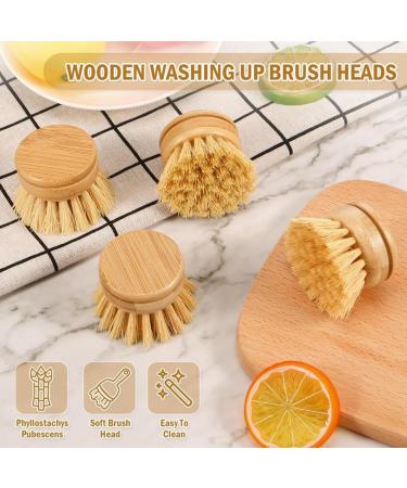 tibiu 6Pcs Soft Sisal Bristle Dish Natural Washing Brush Eco-Friendly Washing Up Brush Replacement - Buy Online on GoSupps.com