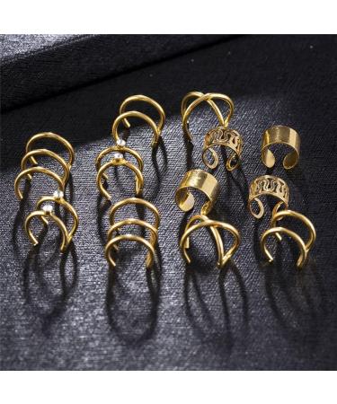 Diarypiece 12 Pcs Retro Advanced Sense Ear Bone Clip Without Pierced Metal Ear Cuff Jewelry Metal alloy - Buy Online on GoSupps.com