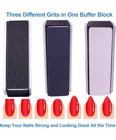 Nail Buffer Block (4 Pack) - All-in-One Nail Smoother & Polisher for Natural and Acrylic Nails - 120/600/3000 Grit Buffing Blocks - Buy Online on GoSupps.com