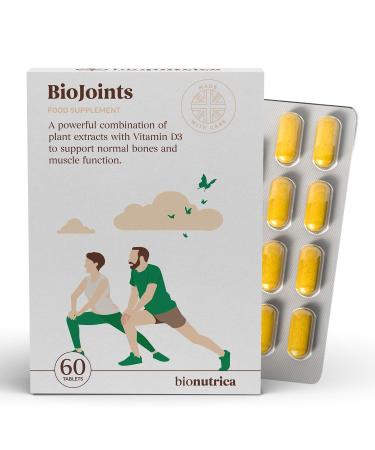BioJoints- Bone & Joint Support Supplement-Enhance Mobility & Flexibility | Glucosamine & Chondroitin Complex Hyaluronic Acid Boswellia Turmeric Powder Vitamin D3-GMP Certified-60 Tablets