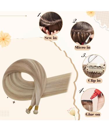 Hetto Genius Virgin Remy Hair Extensions - Ash Blonde Highlights #18/613 - 25g 55 cm - Buy Online on GoSupps.com