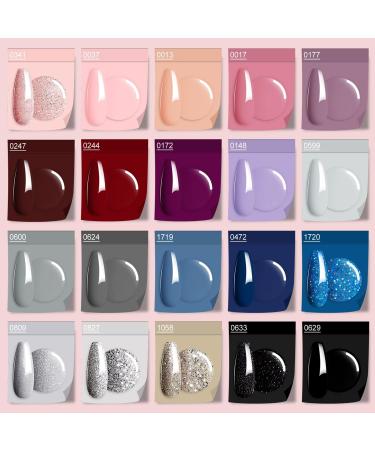 Modelones 24 Pcs Gel Nail Polish Set 20 Colors Nude Pink Gray Neutral Gel Polish Set with Prep Bond Primer Glossy & Matte Top Base Coat Nail Art Manicure DIY Salon Gift Kit Blue Gray - Buy Online on GoSupps.com