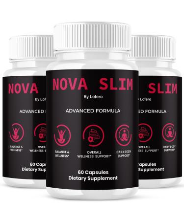 (3 Pack) Nova Slim Capsules NovaSlim Supplement Loss Support Wellness Formula Pills Premium Natural Ingredients Detox Suplemento Pastillas Booster Energy Healthy Digestion Sexy Slim Body (180 ct)