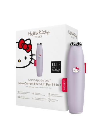 Geske x Hello Kitty |SmartApappGuided Microcurrent Face-Lift Pen |6 in 1 |Skincare tool with microstrom |Anti -aging device |Face lift |Young skin without wrinkles |Device for the face Hello Kitty Purple - Buy Online on GoSupps.com