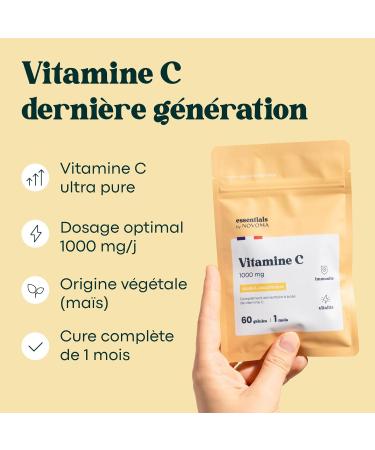 Vitamin C 1000mg Reduces Fatigue and Supports the Immune System 1 Month Cure 60 Vegetable Capsules 100% Pure Ascorbic Aci - Buy Online on GoSupps.com