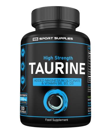 Taurine Supplement 1500mg Capsules Per Serving - Added Magnesium Glycinate Vitamin B6 B3 and Vitamin D3-120 High Strength Taurine Capsules - (2 Capsules Per Serving)