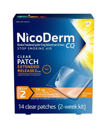 Nicoderm CQ 14 mg Step 2 Clear Patches - 14 Count