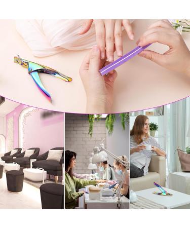 Professional Acrylic False Nail Clippers with Magnets | Nail Tip Cutter & Length Measurement Tool for Salon & Home | Perfect Gift for Nail Art Lovers (Chameleon Color - Buy Online on GoSupps.com