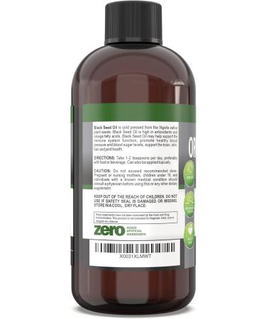Organic Black Seed Oil - USDA Certified Organic Black Cumin Seed Oil Liquid High Thymoquinone Content Non-GMO and Cold-Pressed Rich Source of Omega-6 & Omega-9 Fatty Acids - 8 Oz - Buy Online on GoSupps.com
