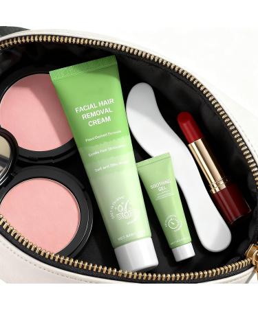 Hair Removal Cream for Women 2-in-1 Soothing Skin Care Products | Facial Hair Removal Cream Kit for Daily Use Holidays Weddings Summer Travel Beach Brides Women - Buy Online on GoSupps.com