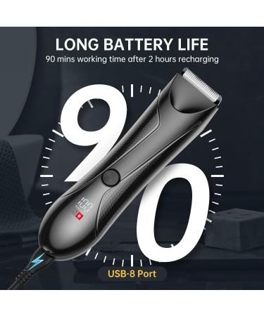 Buy Waterproof Pubic Hair Trimmer for Men - Manscape Groin & Body Shaver with Ceramic Blades LED Display & USB Rechargeable Dock - Buy Online on GoSupps.com