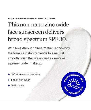 Supergoop! Mineral Sheerscreen SPF 30 PA+++ 0.68 fl oz - 100% Mineral Broad Spectrum Face Sunscreen with Blue Light Protection - Satin Finish for All Skin Types - Buy Online on GoSupps.com