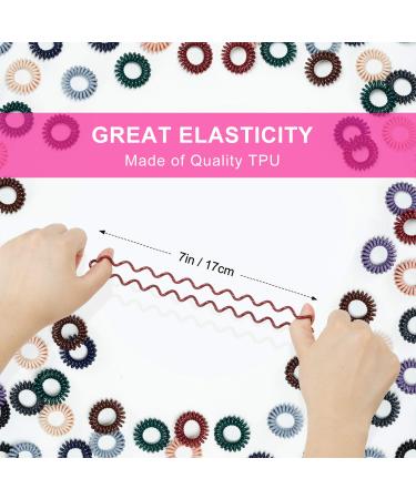 Spiral Hair Ties 20 Pcs Set - TailaiMei No Crease Coil Phone Cord Hair Ties for Thick Hair - Women Ponytail Holders (10 Colors) - Buy Online on GoSupps.com
