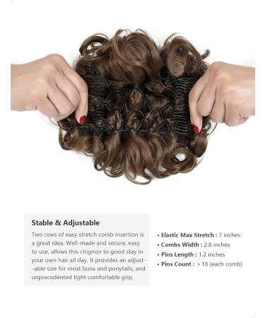 Yamel Curly Bun Scrunchie Hairpiece in Light Brown for Women - Synthetic Updo Combs Extension - Buy Online on GoSupps.com