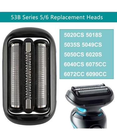 53B Series 5/6 Replacement Head Foils & Cutter for Braun Shavers - Compatible with 5020cs 5018s 5035s 5049cs 5050cs 6020s 6040cs 6075cc 6072cc - International Shipping Available - Buy Online on GoSupps.com
