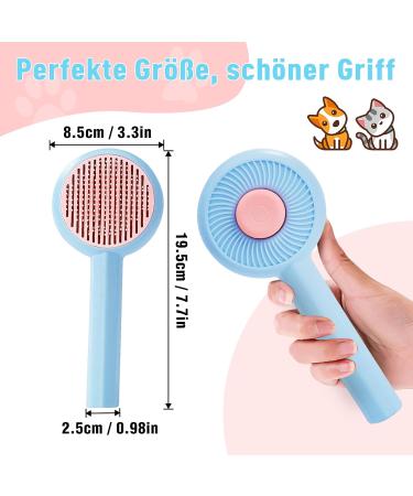 PHAVESAS Pets Dog & Cat Brush - Self-Cleaning Fur Brush for Long & Short Hair Effective Undercoat Removal - Optimized Pet Care Tool - Buy Online on GoSupps.com