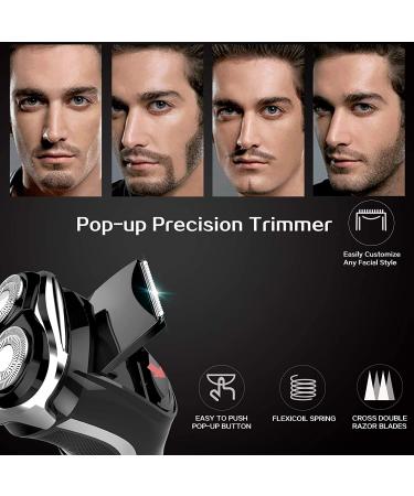 MAX-T Men's Electric Shaver - Corded/Cordless 3D Rotary Razor with Trimmer - Wet/Dry Shaving - Painless - Black - Buy Online on GoSupps.com