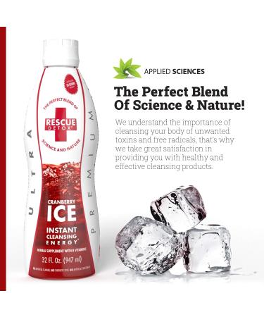 Rescue Detox ICE Cranberry 17oz | 90 Min Rescue Cleanse - B Vitamins - Stevia Sweetened | 5 Hour Results | 1 Pack - Buy Online on GoSupps.com