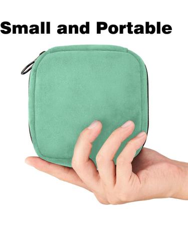 Pure Light Green Women's Menstrual Pad & Cup Storage Bag - Portable Zipper Pouch for Teens & Women - Buy Online on GoSupps.com