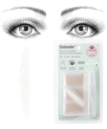 Cuticuter 120Pieces Double Eyelid Tape  Invisible Lace Eyelid Lifter Strips  Natural Fiber Waterproof Eye Lid Contour Stickers for Droopy Lids  Hooded Eyes 120 Pairs Slim