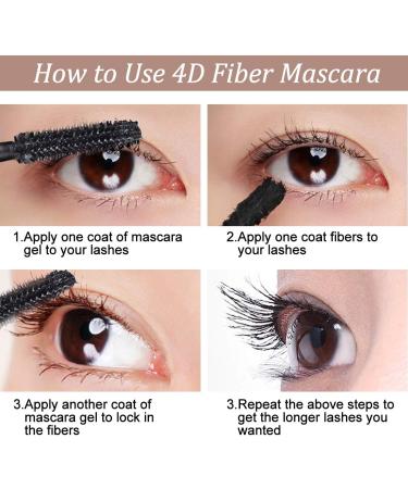 4D Silk Fiber Waterproof Mascara for Volume & Length - Black Mascara for Thicker, Long-Lasting, Curly Eyelashes - Buy Online on GoSupps.com