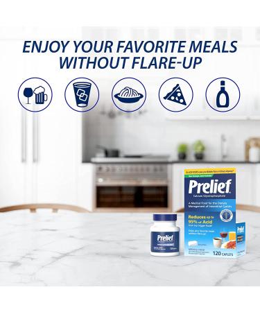 Prelief Acid Reducer Caplets Dietary Supplement - 120 Count Pack - Buy Online on GoSupps.com