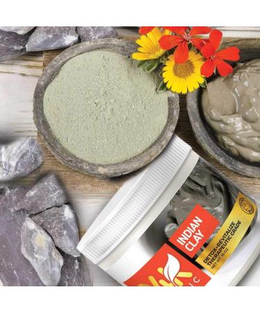 24k Organic Indian Healing Clay Deep Pore Facial Mask - Skin Cleansing Treatment - Buy Online on GoSupps.com
