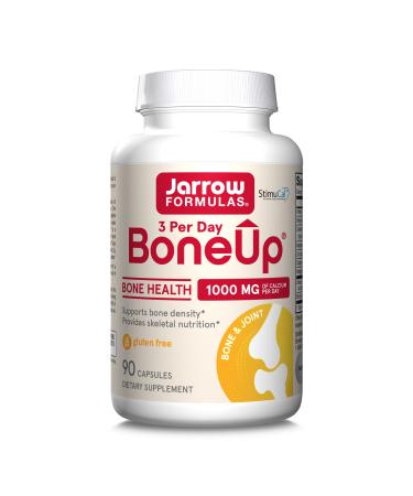 Jarrow Formulas BoneUp Three Per Day - 90 Capsules - 30 Servings - For Bone Support & Skeletal Nutrition - Includes Naturally Derived Vitamin D3 K2 (as MK-7) & 1000 mg Calcium - Gluten Free - Non-GMO 3 Per Day 30.0 Servings (Pack of 1)