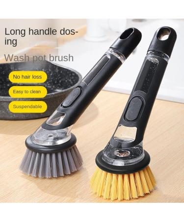 The Pot-Washing Tool is a Pot-Washing Brush with a Long Handle and Added Liquid. Cleaning Brush. Kitchen Household decontamination dishwashing Brush. (with 3 Brush Heads) Pet Brush  - Buy Online on GoSupps.com