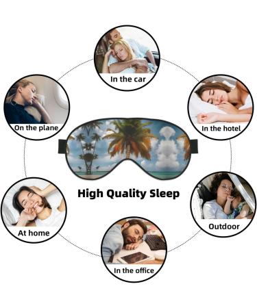 Palm Tree Tropical Print Unisex Sleep Mask | Double-Sided Eye Mask for Sound Sleep & Skin Care - Buy Online on GoSupps.com